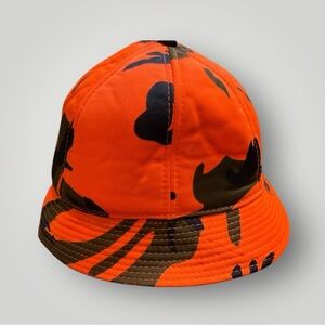 Vintage Duck Bay Blaze Orange Camo L Bucket Hat Cap Rare Flaps 80s